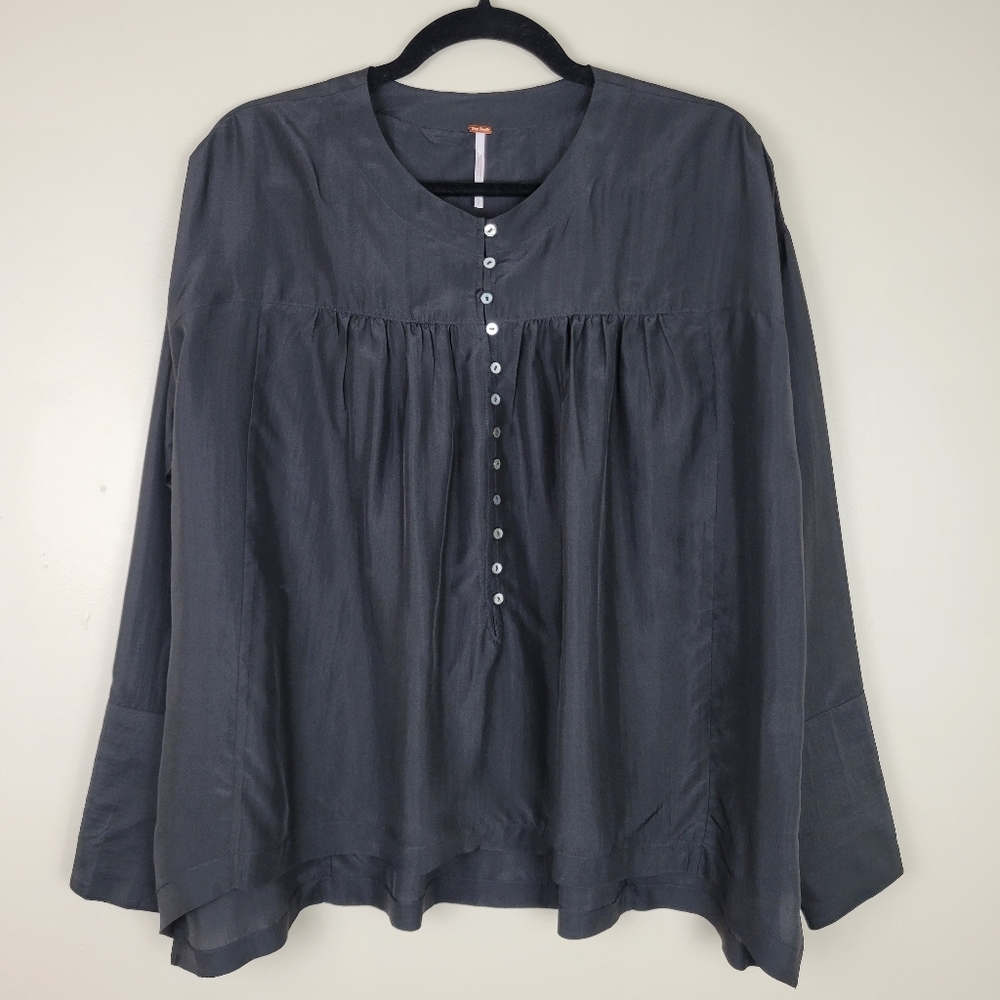 Free People Live to Tell Silk Blouse